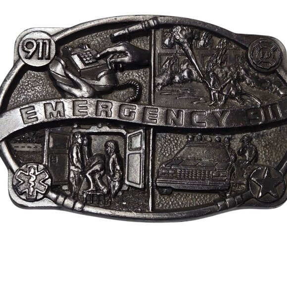 Paramedic Fireman Police Belt Buckle Vintage Emergency 911 Officer Fire Fighter - Picture 6 of 15